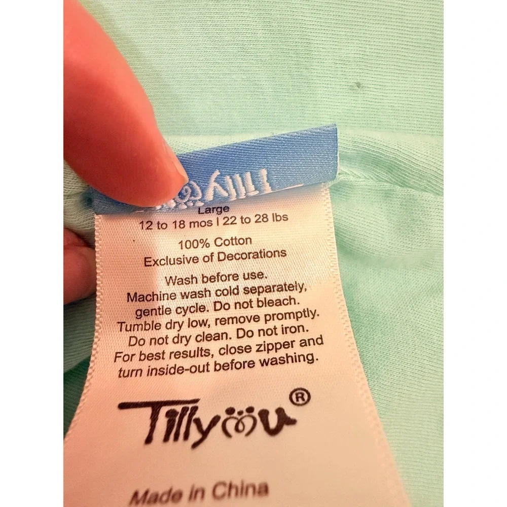 Tillyou‎ 2 Pack Cloud Print Mint Green Baby Sleep Sacks Wearable Blankets